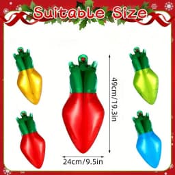 15pcs Christmas Light Bulb Balloon Set Red Green Aluminum Foil Balloons Christmas Party Decoration Holiday Hanging Decoration