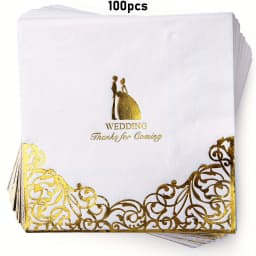 50/100 Pcs, Wedding Napkins Cocktail Beverage Napkins for Party Decorations, Cake Dessert Table Decorations Supplies