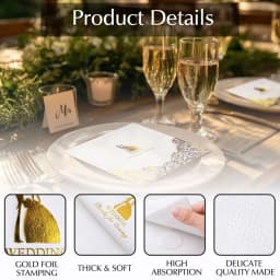 50/100 Pcs, Wedding Napkins Cocktail Beverage Napkins for Party Decorations, Cake Dessert Table Decorations Supplies
