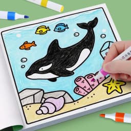 Children's Painted Painting Book Ocean Scene Bold-Easy Coloring Book Picture Book School Early Education Enlightenment