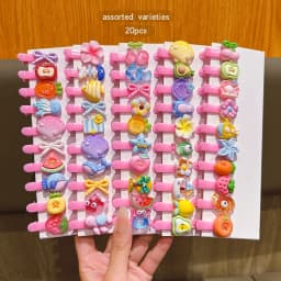 20 random sweet temperament girl pink hair clips in 20 styles