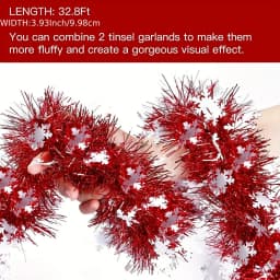 4M/8M Christmas Snowflake Tinsel Garland Xmas Tree Decoration Christmas Red Twist Garland Ceiling Hanging New Year Party Decor