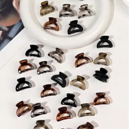 30PCS Mini Half-Circle Hollow Hair Clips for Women Tiny Hair Creaseless Styling Claw Clips Casual Versatile Hair Accessories