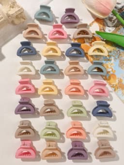 30PCS Mini Half-Circle Hollow Hair Clips for Women Tiny Hair Creaseless Styling Claw Clips Casual Versatile Hair Accessories