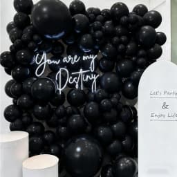 132pcs Black Balloons - 18/12/10/5 Inch - for Black Theme Birthday Wedding Baby Shower Halloween Grad Anniversary Party Arch Kit