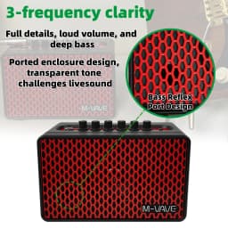 M-VAVE SP100 Guitar Amp: 9 Amp Voices/16 FX/Bluetooth Audio/Built-in Battery/Wireless Practice & Supports External Footswitch