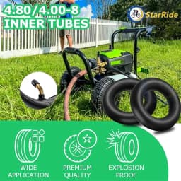 4.80/4.00-8, 4.10/3.50-4 Inner Tubes with Bent Valve, for Wheelbarrows, Lawn Mower, Garden Carts, Yard Trailers, Trolleys