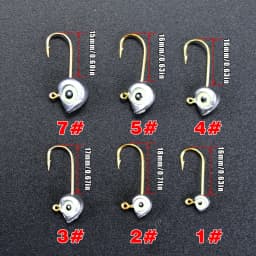 Topranc 10Pcs/Box Night Fish-Attracting 3D Fish Eye Jig Heads, Weighted Hooks, Lure Bionic Micro Baits Hooks
