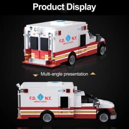 660pcs American Ambulance Building Blocks City Technical Emergency Vehicle Model Car Assembly Bricks Toys for Adults Kids Gifts