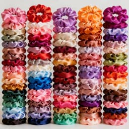 1/6/150/60/50/30/20PCS Vintage Satin Hair Scrunchies Elastic Bands Solid Color Women Girls Headwear Ponytail Ties Accessories