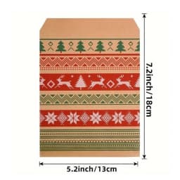 20-100Pcs Kraft Paper Gift Bags Christmas Biscuit Candy Snack Packaging Bag 2026 New Year Party Kids Favors Home Decor Supplies