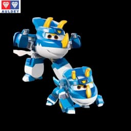 Auldey Original Super Wings Big Wing STEGO Dinosaur Mega Transformation Toy - Kids Robot Firefighter with Hangar Christmas Gift
