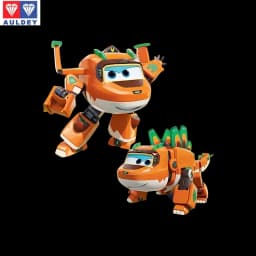 Auldey Original Super Wings Big Wing STEGO Dinosaur Mega Transformation Toy - Kids Robot Firefighter with Hangar Christmas Gift