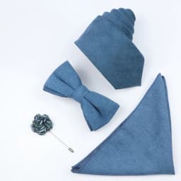 New Solid Color Cotton Men Tie Set Super Soft Suede Necktie Bowtie Suit Vintage Pink Blue Grey For Groom Business Wedding Party