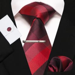 8cm Silk Mens Ties Green Black Ties Plaid Stripe Necktie Pocket Square Cufflinks Tie Clips Set Men's Wedding Business Party Tie