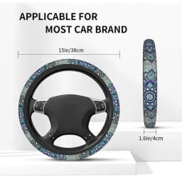 Mandala Hippie Bohemian Car Steering Wheel Cover 38cm Boho Steering Wheel Protective Cover Car-styling Interior Accessories