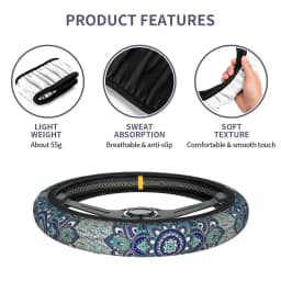 Mandala Hippie Bohemian Car Steering Wheel Cover 38cm Boho Steering Wheel Protective Cover Car-styling Interior Accessories