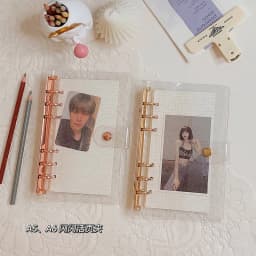 A5 A6 New Rose Gold PVC Transparent 6-Hole Loose-Leaf Binder Notebook Cover Diary Agenda Planner Paper Cover School Stationery