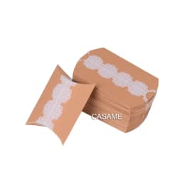 10pcs Kraft Paper Pillow Candy Box Christmas Gift Packaging Boxes Candy Bags Wedding Baby Shower Birthday Party Decoration