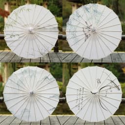 Antique Printed Oil Paper Umbrella Elegant Ink Park Kindergarten Ceiling Decor Performance Photography Handheld Craft Umbrella
