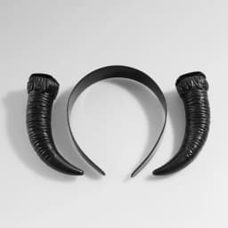 Women Black Queen Witch Demon Horns Headpiece Cosplay Animal Antelope Ox Devil Girl Headdress Halloween Party Costume Headband