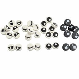 40Pcs Eye Brick 98138 Part 1x1 Tile Round Eyelash Pupile Pattern Printing Creation Smooth Building Blocks Accessory MOC Toys