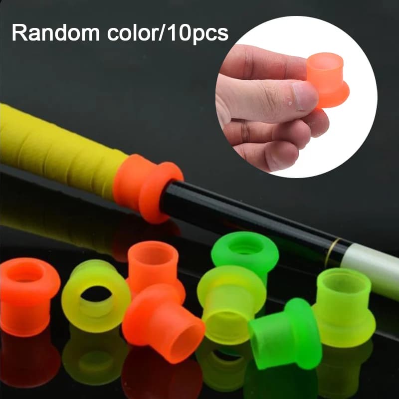 10Pcs High Elasticity Silicone Fishing Rods Stop Universal Size Multi-color Rod Clip Rubber Anti-skid Pole Sleeve O Shaped Ring