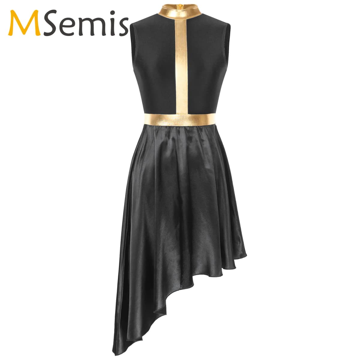 Womens Lyrical Dance Dress Modern Contemporary Ballet Costume Sleeveless Mesh Tulle High Low Skirt Praise Liturgic Dancewear