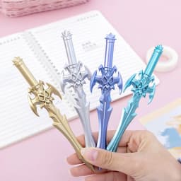 4pcs Creative Arms Sword Props Blue Gel Pen Student Writing School Study Stationery Office Supplies