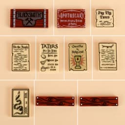 MOC Medieval Military Bulletin Board Rome Road Sign Printed Tiles Goat Animals Middle Age Street View Wood Sword Bricks Toys