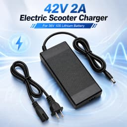 42V 2A Charger 36V 2 Amp Replacement Charger Output 2A for 36 Volt 10S Swagtron EB5 Lithium Battery DC-Round Port 5.5*2.5mm