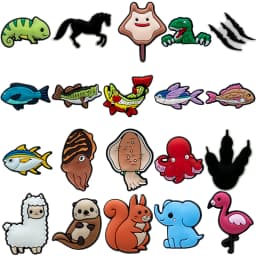 1pcs Cute Animal Shoe Charms Squirrel Lizard Elephant Alpaca Horse Dinosaur Shoe Decoration Accessories Fish Squid Sandal buckle