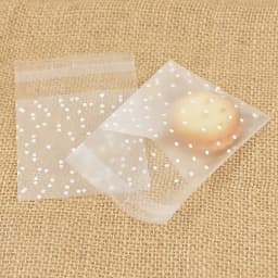 100Pcs Plastic Transparent Dot Candy Cookie Plastic Bags Self-Adhesive For Biscuits Snack Baking Package Kids Gift DIY Storage
