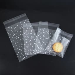 100Pcs Plastic Transparent Dot Candy Cookie Plastic Bags Self-Adhesive For Biscuits Snack Baking Package Kids Gift DIY Storage