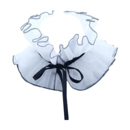 Women Vintage Mesh Neck Ruff Detachable Tulle Ruffle Collar Renaissance Victorian Halloween Cosplay Costume Accessories Clown