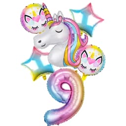 6pcs Balloon Unicorn Decoration Birthday Party Theme Party Balls Kids Toy Gift Number 1st Ballon Globos Baby Shower