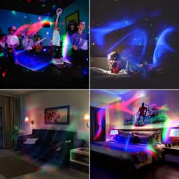 ESHINY RGB LED Rechargeable Battery Aurora Star Sky Light Laser Projector Motive Disco USB DJ Night Kids Stage Bedroom B222N8