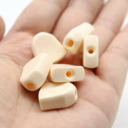 6pcs Wooden Folk Electric Guitar Tuners Handle Button Head Hat Handle Plastic Trapezoid Hand Cream Color