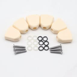 6pcs Wooden Folk Electric Guitar Tuners Handle Button Head Hat Handle Plastic Trapezoid Hand Cream Color