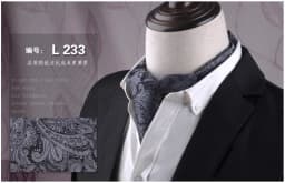 Men's Vintage Paisley Wedding Formal Cravat Ascot Scrunch Self British Style Gentleman Polyester Silk Casual Dot Plaid Scarf Tie