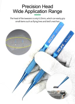 RELIFE RT-11C /RT-15C Flying Tweezers Titanium Alloy Precision for Mobile Phone Repair Motherboard BGA Fingerprint Tweezers