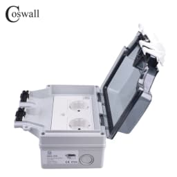Coswall Tuya Wifi Voice Control IP66 Waterproof 13A Universal 3 Pin Socket Timer Switch Programmable Work With Alexa Google Home