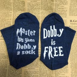 Unisex Novelty Socks 'Master Has Given Dobby a Sock Dobby Is Free' Funny Soft Cotton Letter For Women Men Christmas Present