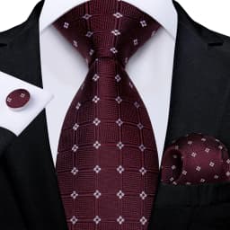 Blue Red Black Plaid Fashion Brand Men's Ties Set Luxury Wedding Neck Tie Pocket Square Cufflinks Gift For Men Dropshipping