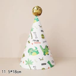 3 Pieces Happy Birthday Party Hats Polka Dot Dinosaurs DIY Cute Handmade Cap Crown Shower Baby Decoration Boy Girl Gifts Supplie