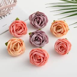10PCS Artificial Flowers Silk Tea Buds Roses Head Valentine's D Garland Scrapbooking Home Decor Wedding Decorative DIY Gifts Box