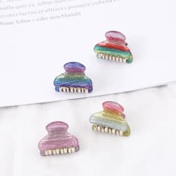 Shiny Acrylic Small Crab Hair Claw Clips Women Girls 2.5CM Rainbow Color Cute Mini Barrettes Clips Hairpins Hair Accessories New