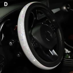 37/38mm Universal Car Steering Wheel Cover PU Leather Rhinestones Imitation diamond Case Auto Interior Decor Styling