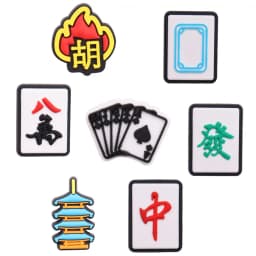 Single Sale 1PCS PVC Cartoon Shoe Charms Mahjong Playing Cards Tower Buckle Slipper Accessories Garden Shoes Button Decorations