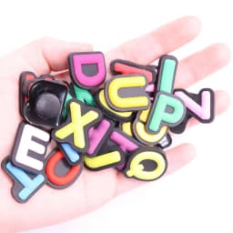 Single Sale 1PCS Kawaii Colorful 26 Alphabet Letter PVC Shoe Charms Slipper Accessories Sandals Shoes Decoration Holiday Present
